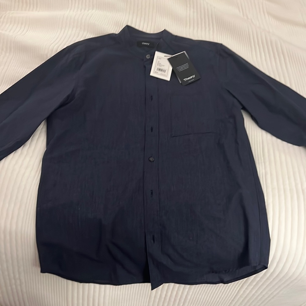 NWT theory men’s mandarin collar Kieran Shirt